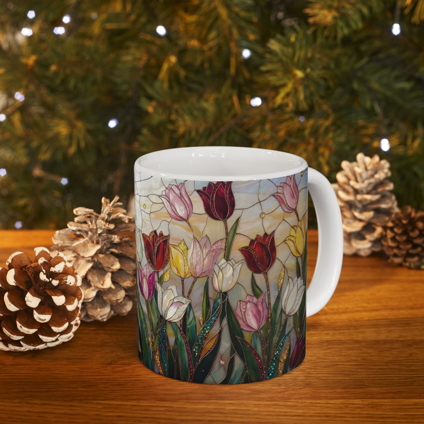 Stained Glass Tulip Ceramic Mug (11oz & 15oz) - 14517
