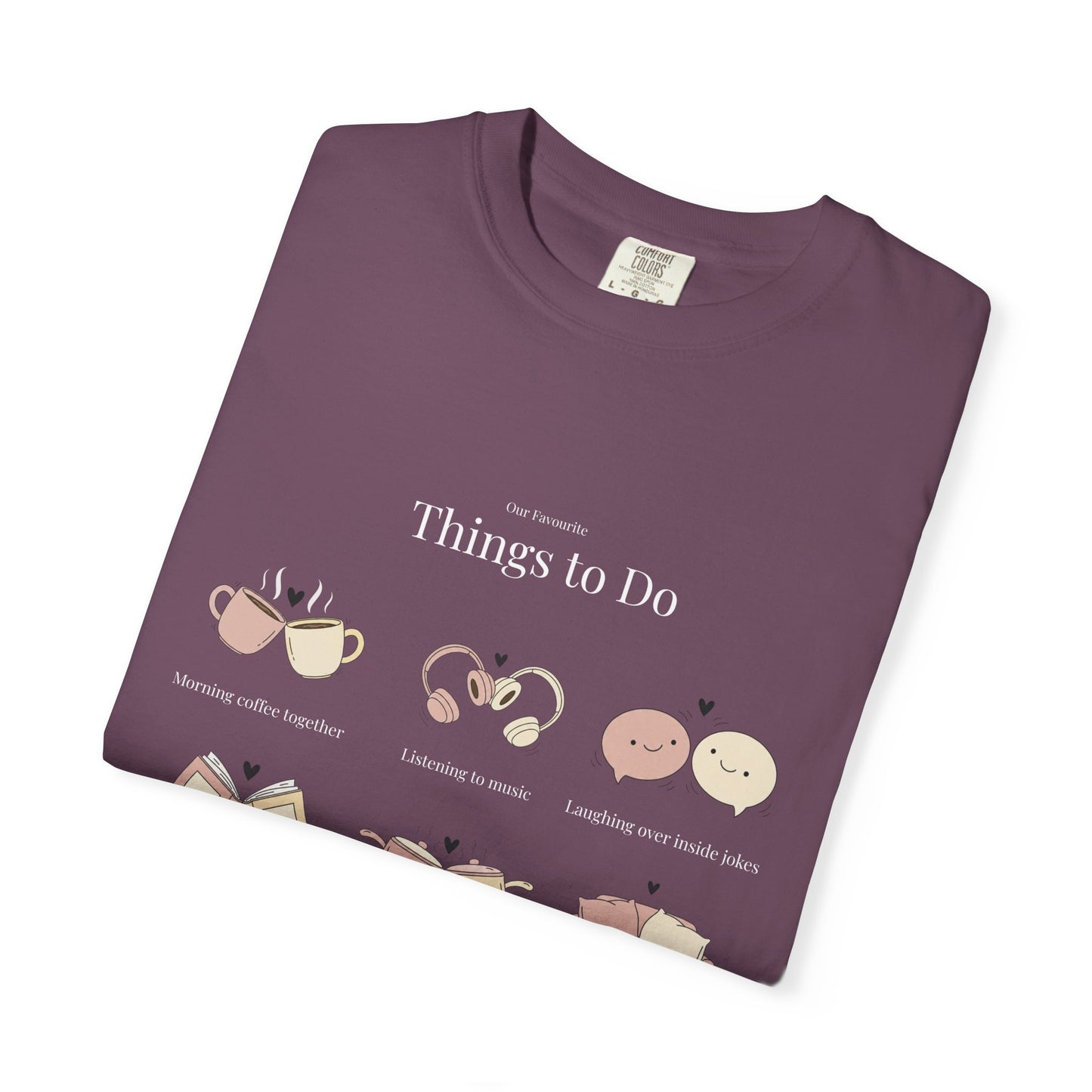 Our Favourite Things to Do Together – Personalised Valentine’s Illustration T-Shirt Gift - 14720