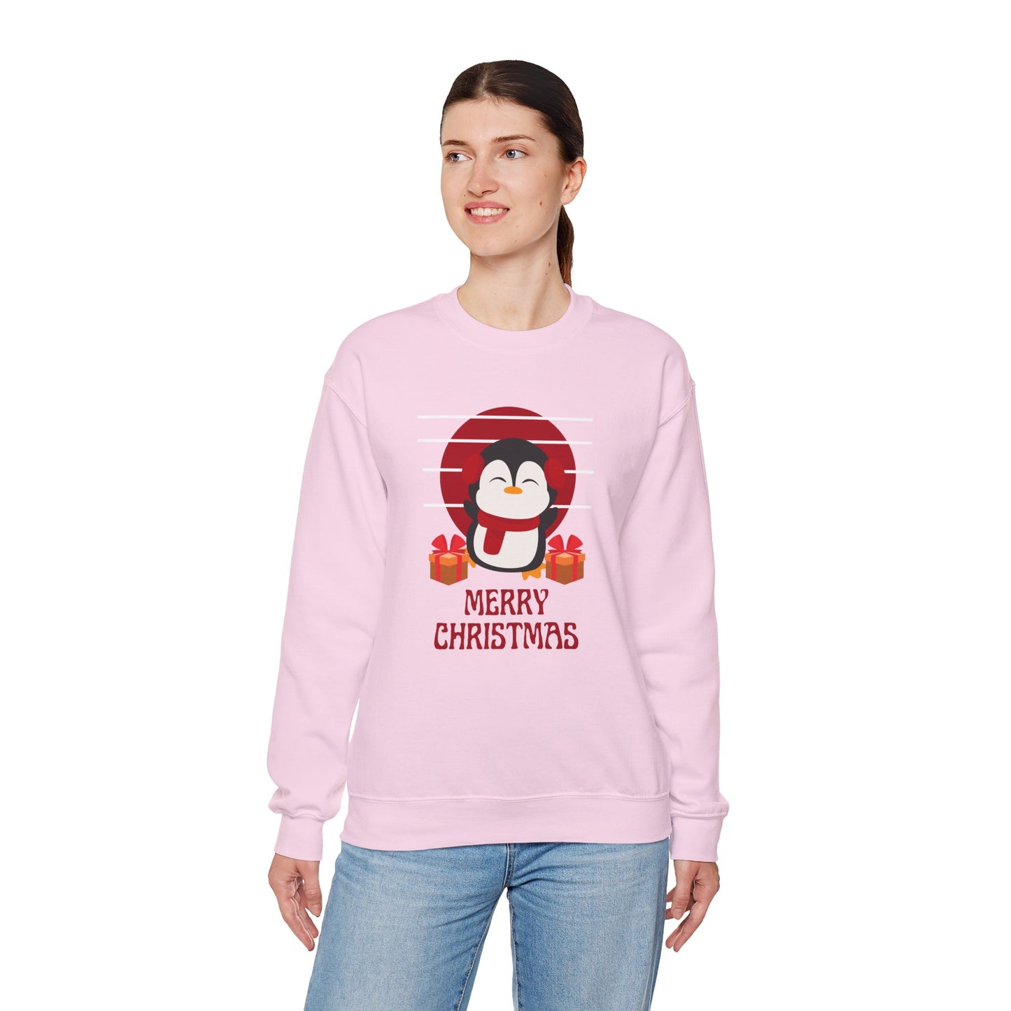 Penguin, Merry Christmas - Unisex Heavy Blend™ Crewneck Sweatshirt