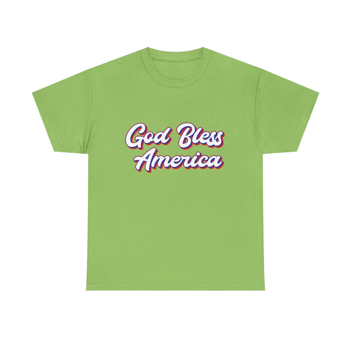 God Bless America Unisex Heavy Cotton Tee | Patriotic Shirt, American Pride Apparel, 4th of July Outfit, Gift for Veterans, Summer - 13655