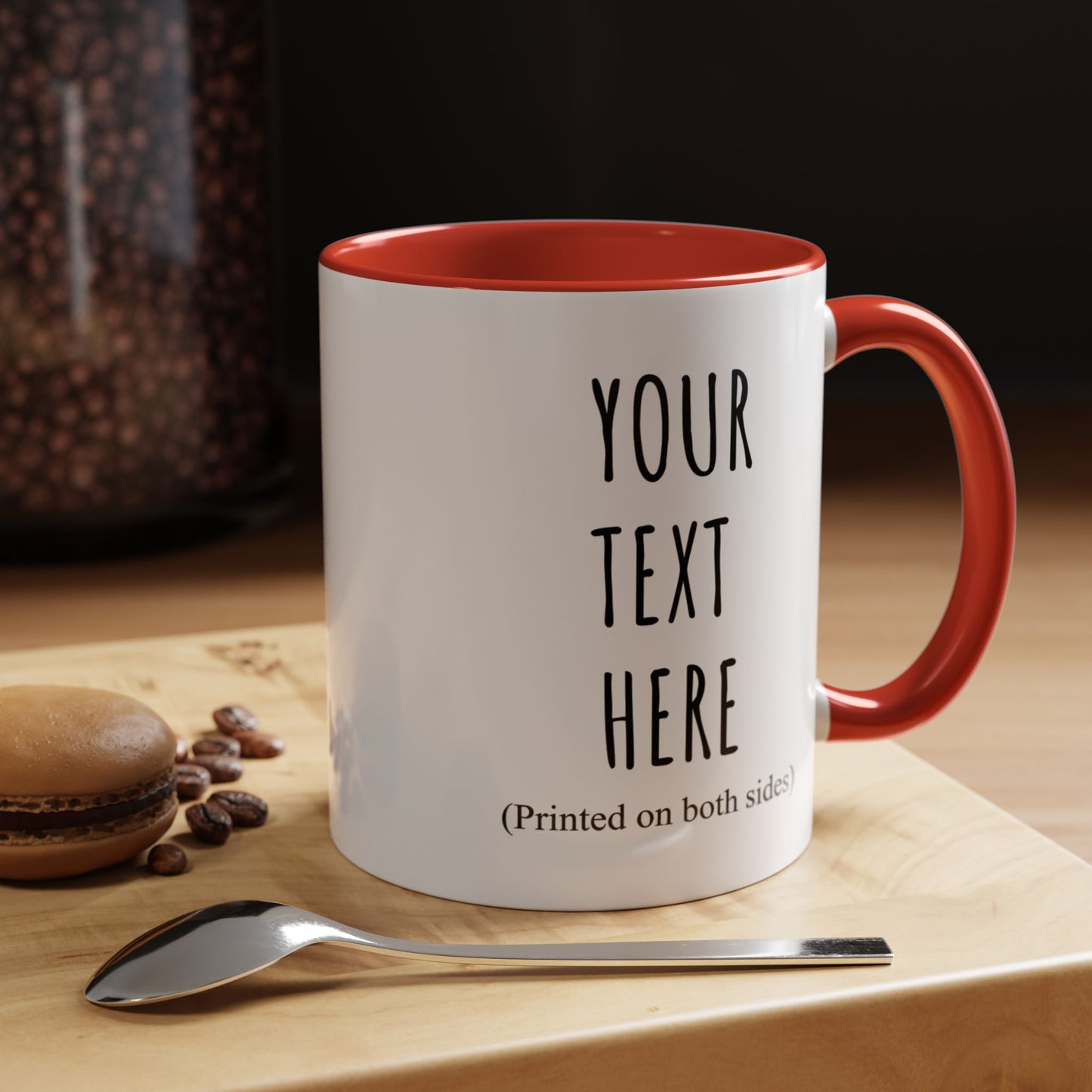 Personalized Accent Coffee Mug – Custom Text Printed Both Sides (11oz & 15oz) - 14676