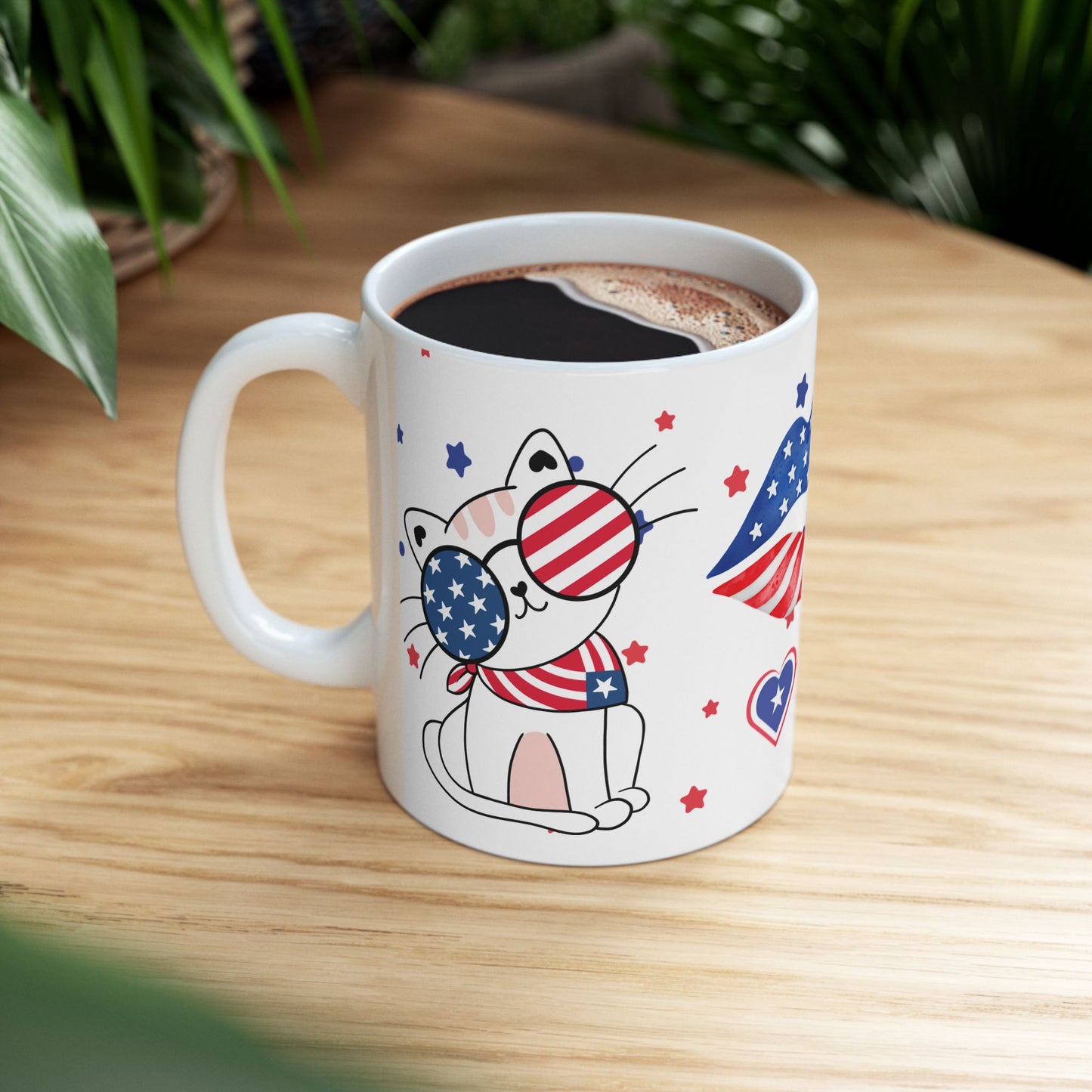 July 4, Cat's Kiss - Ceramic Mug, (11oz, 15oz) - 10586