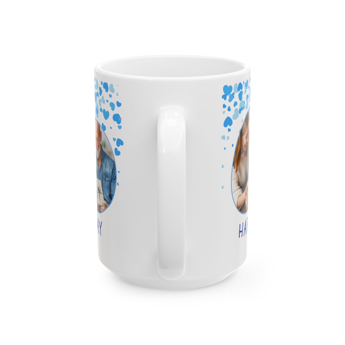 Personalized Father's Day Ceramic Mug, Custom Photo Mug, Gift for Dad, 11oz 15oz, Heartfelt Coffee Cup, Family Memory Keepsake - 14002