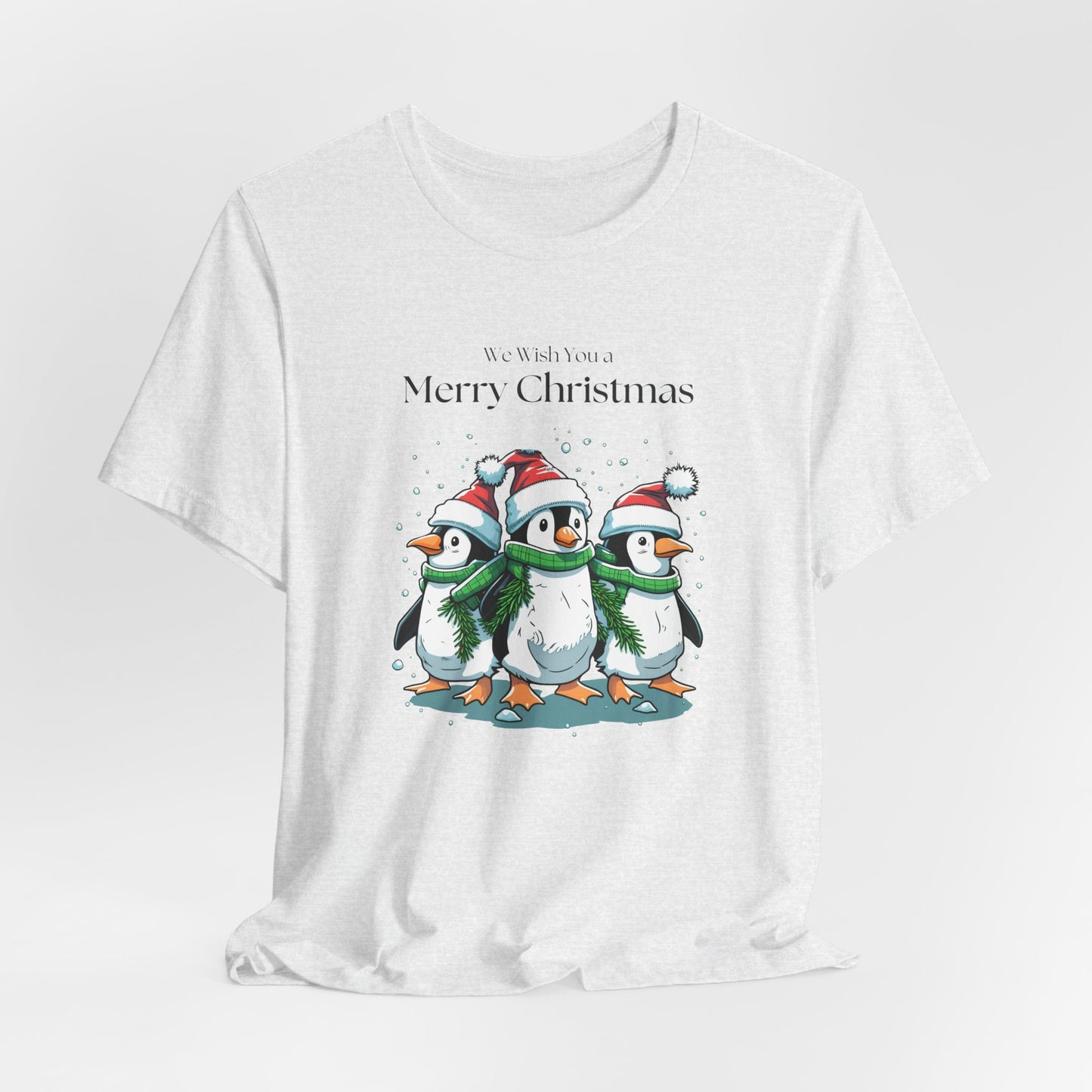 Penguins, We Wish You A Merry Christmas - Unisex Jersey Short Sleeve Tee - 10198