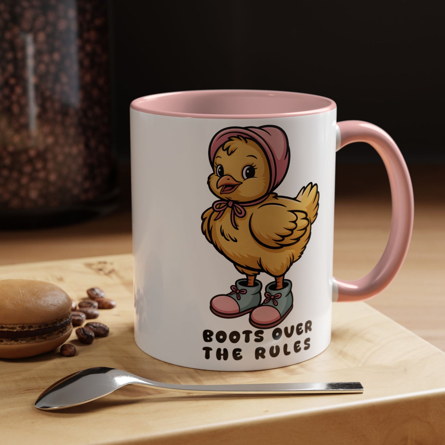 Boots Over The Rules Chick Mug – Cute Chicken Coffee Mug Funny Gift 11/15oz - 14862