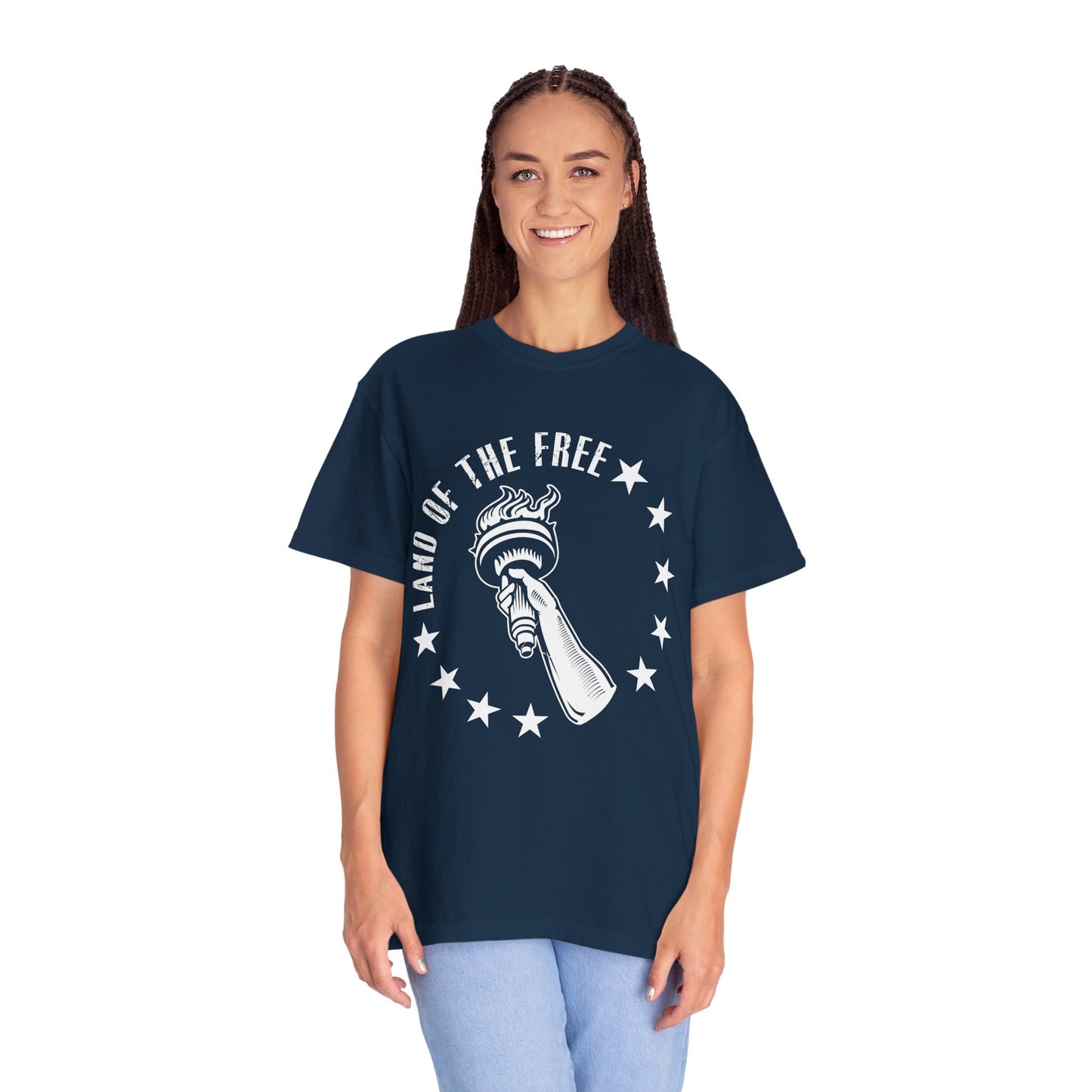 Land Of the Free Graphic T-Shirt, Casual Wear for Independence Day, Gift for Freedom Lovers, Unisex Tee for Everyday Style, Comfort and Style - 13640