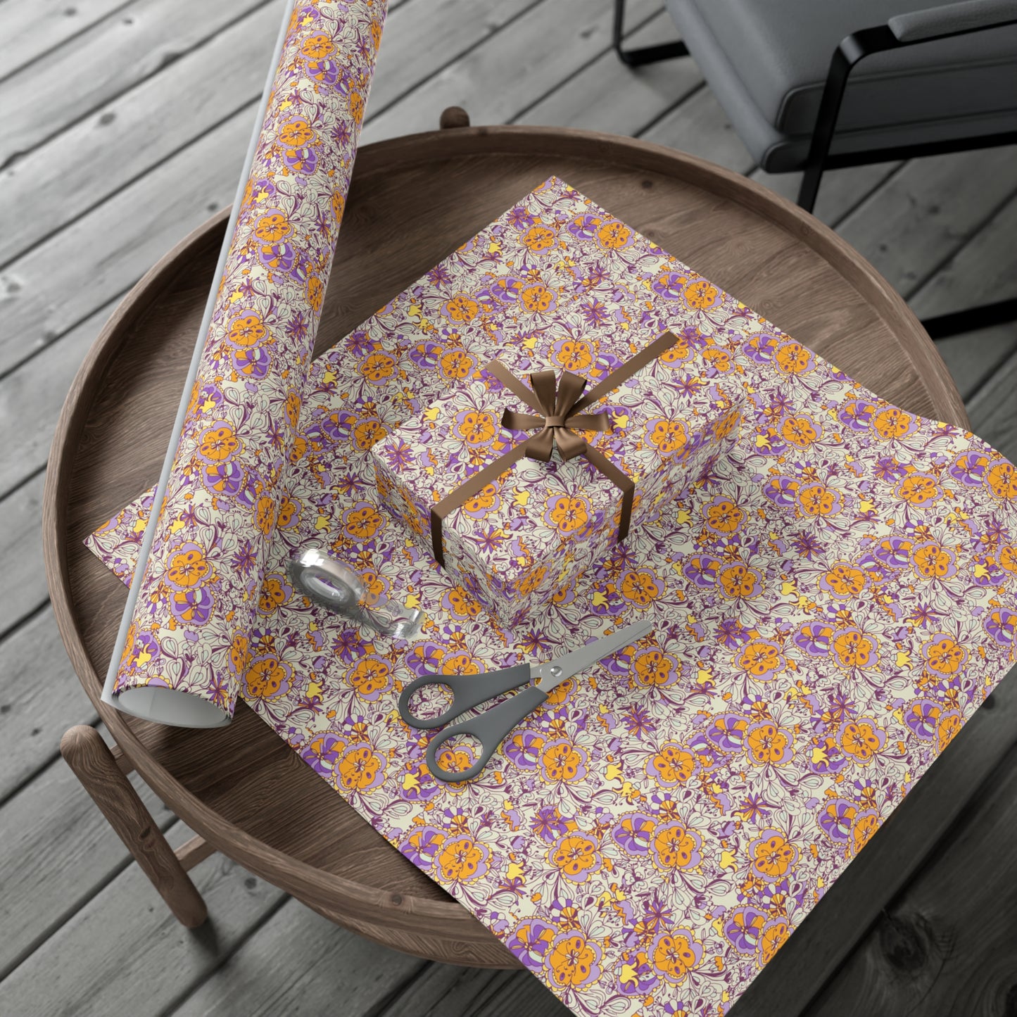 Orange & Purple Flowers - Gift Wrap Papers - 10240