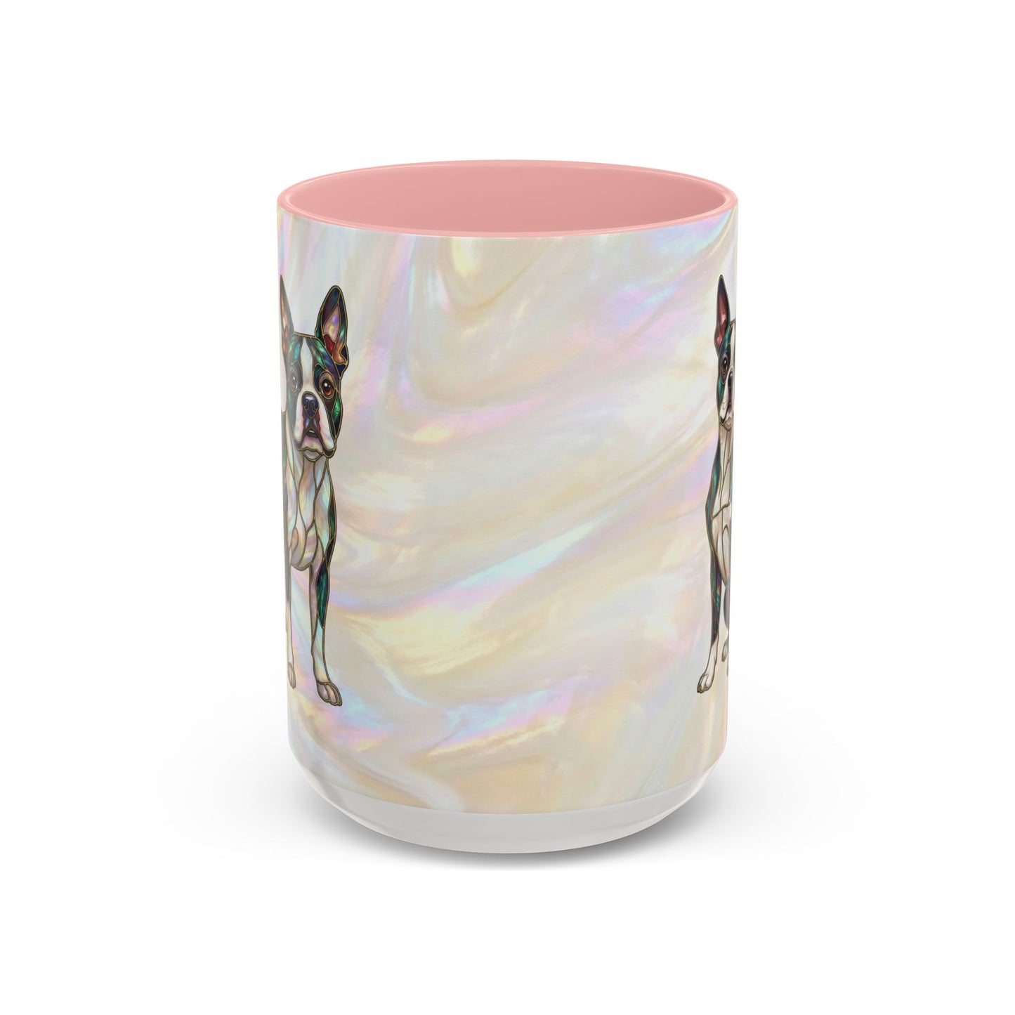 Boston Terrier Accent Coffee Mug — Stained Glass Design (11/15 oz) - 14620