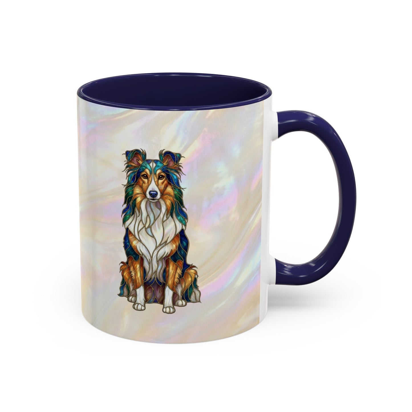 Sheltie Accent Coffee Mug – Stained Glass Design 11/15oz - 14645