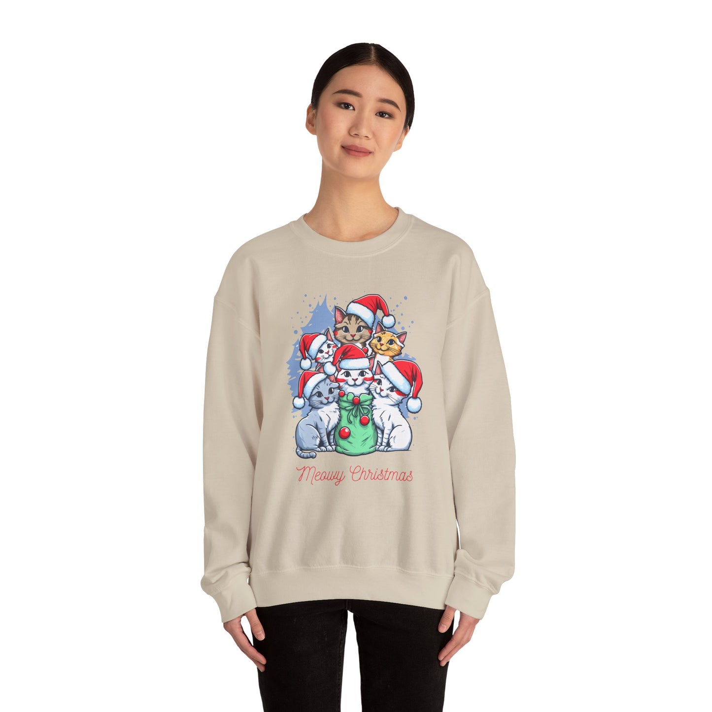 Merry Christmas, Cats - Unisex Heavy Blend™ Crewneck Sweatshirt