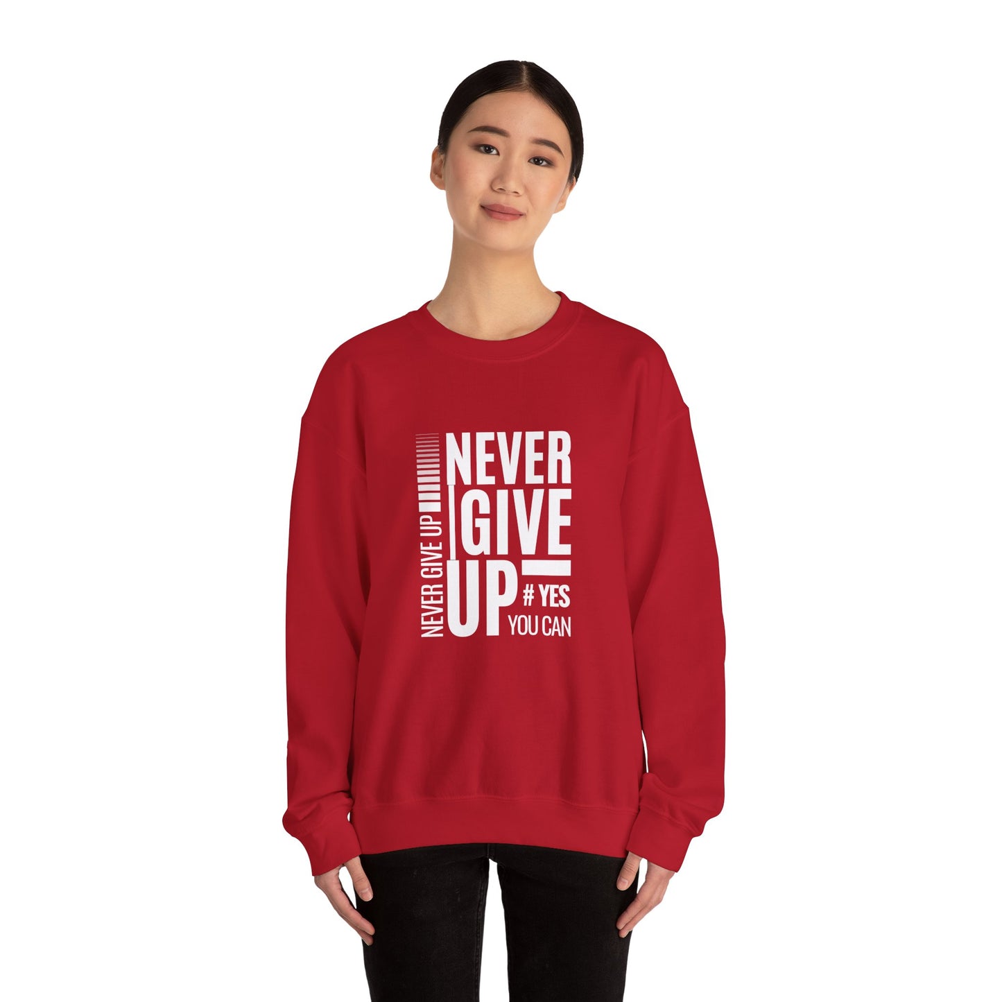 Never Give Up, Yes You Can - Unisex Heavy Blend™ Crewneck Sweatshirt