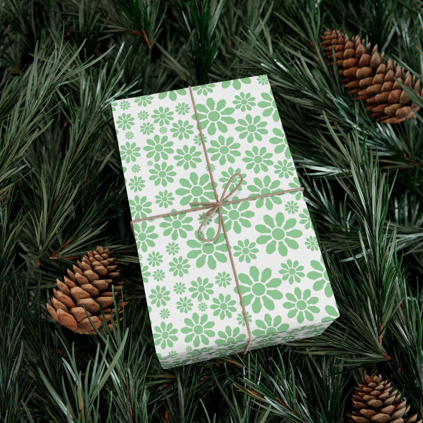 Green Floral Pattern - Gift Wrap Papers - 10215