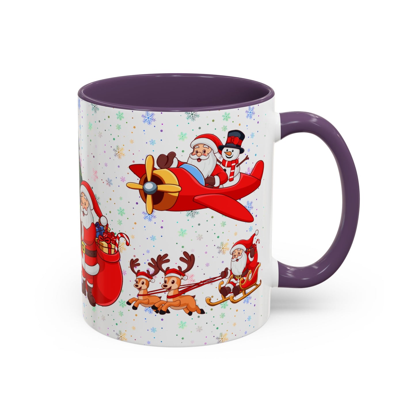 Christmas Party, Santa, Snowman & Reindeer - Accent Coffee Mug (11, 15oz) - 10429