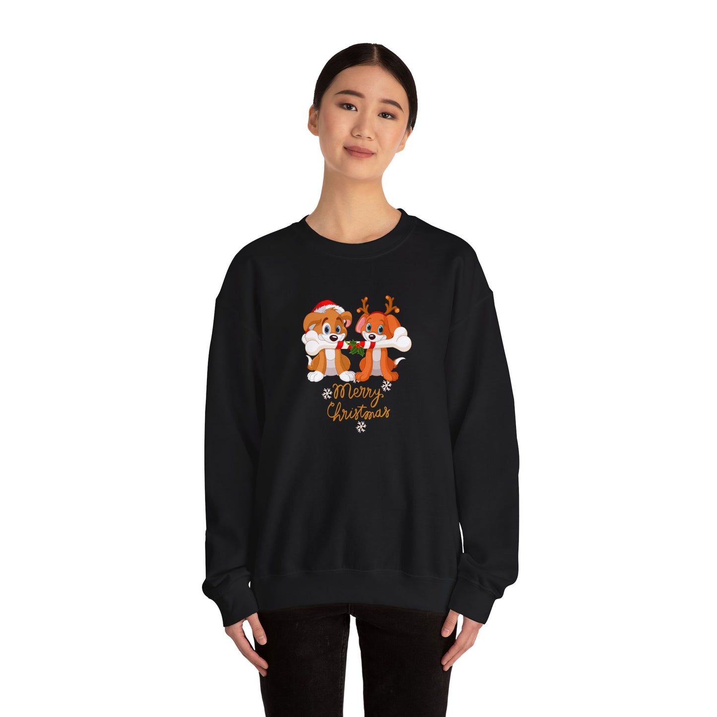 Cute Puppies, Merry Christmas - Unisex Heavy Blend™ Crewneck Sweatshirt