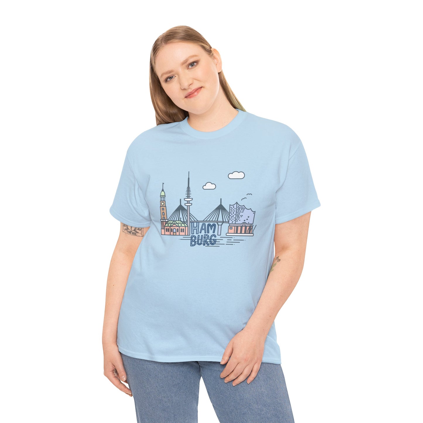 Hamburg, Vintage-Inspired Unisex Heavy Cotton Tee - 12244