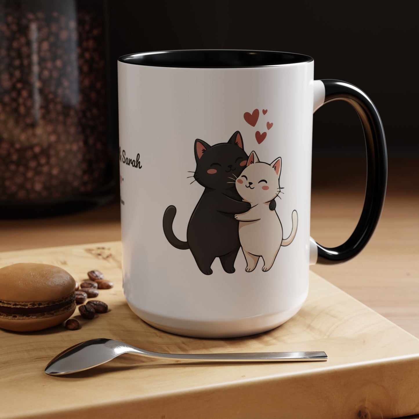 Cute Cats Personalized Mug — Custom Names & Established Date | Couple Valentine Gift (11oz / 15oz) - 14752