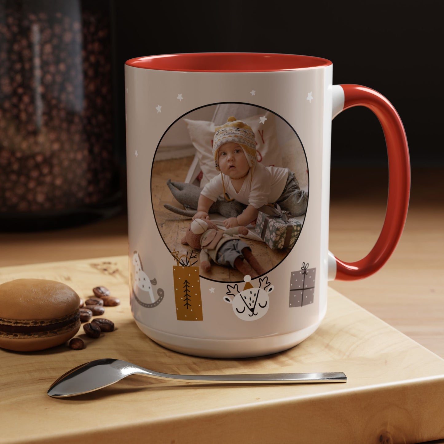 My First Christmas, Customizable - Accent Coffee Mug (11, 15oz) - 10860