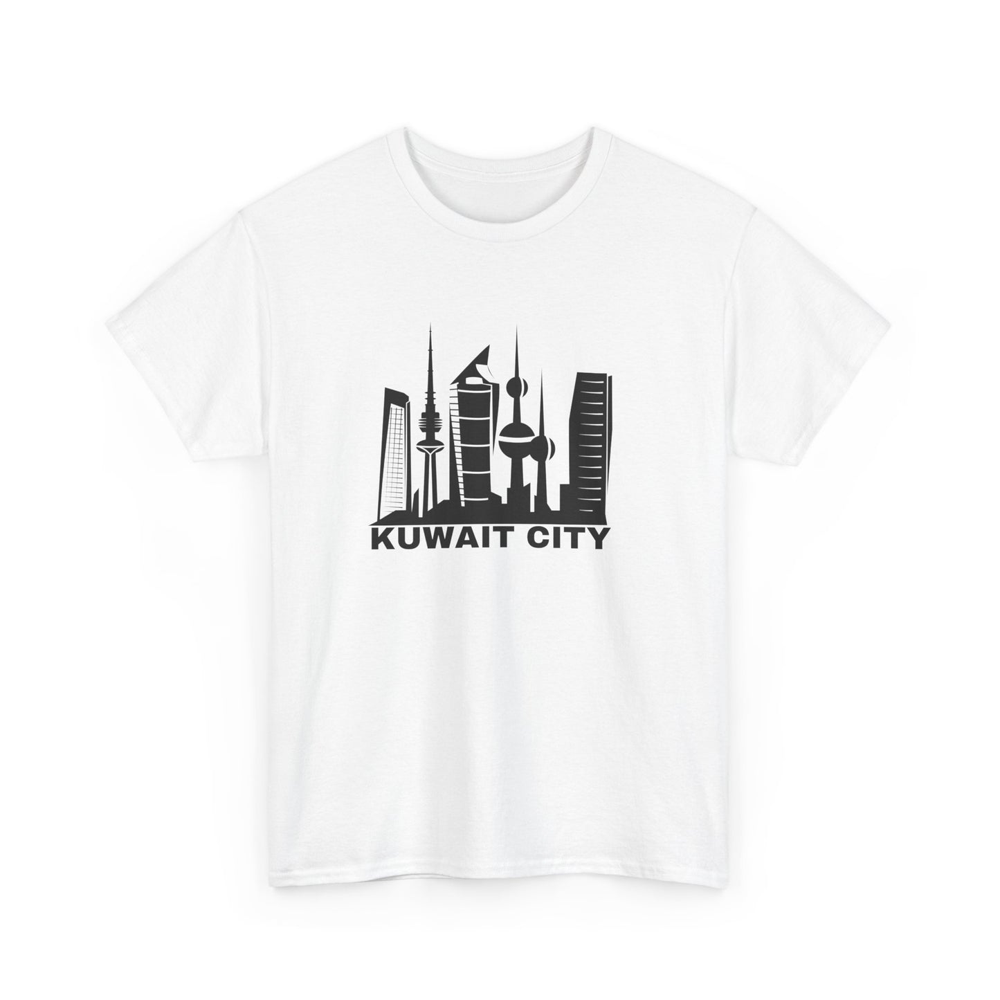 Kuwait City Graphic Unisex Heavy Cotton Tee - Urban Skyline Shirt - 12262