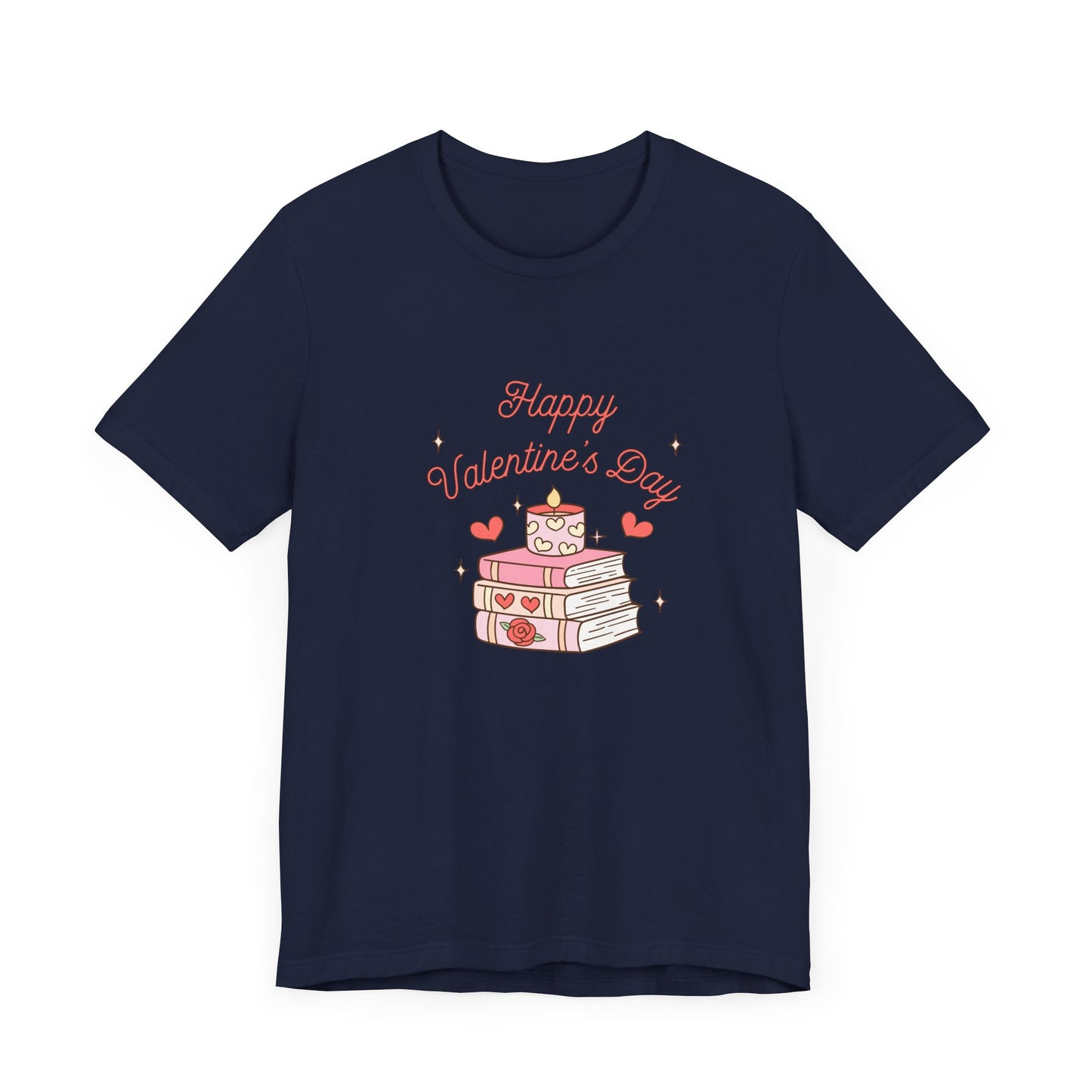 Books, Happy Valentine's Day - Unisex Jersey Short Sleeve Tee - 11572