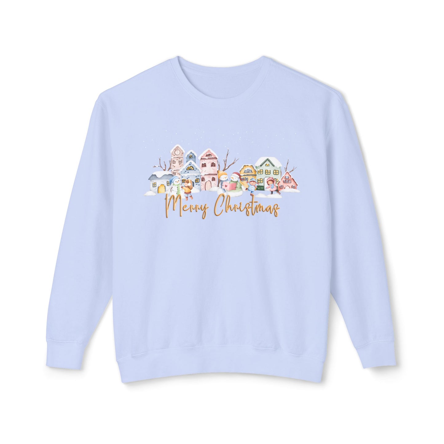 Christmas Day In Street - Unisex Lightweight Crewneck Sweatshirt - 10138