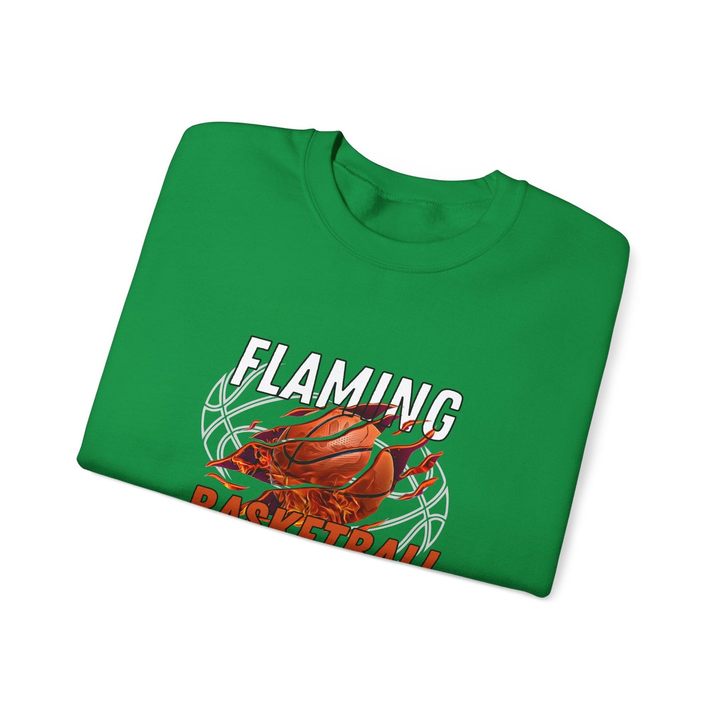 Flaming Basketball - Unisex Heavy Blend™ Crewneck Sweatshirt - 10671