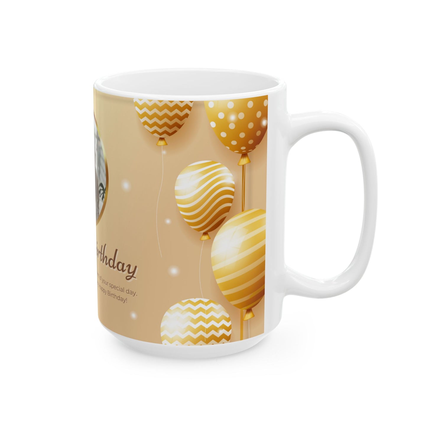 Happy Birthday Ceramic Mug, Customized Birthday Gift, Celebration Mug, Unique Birthday Present, Festive Coffee Cup - 13981