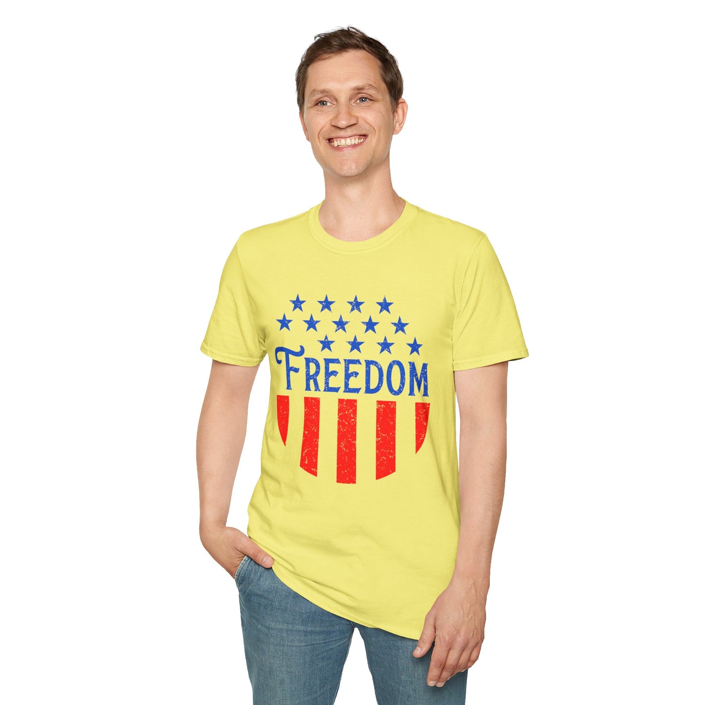 American Freedom Unisex T-Shirt - Patriot Tee, July 4th Celebration, Memorial Day Outfit, Independence Day Gift, Vintage Style Shirt - 13734
