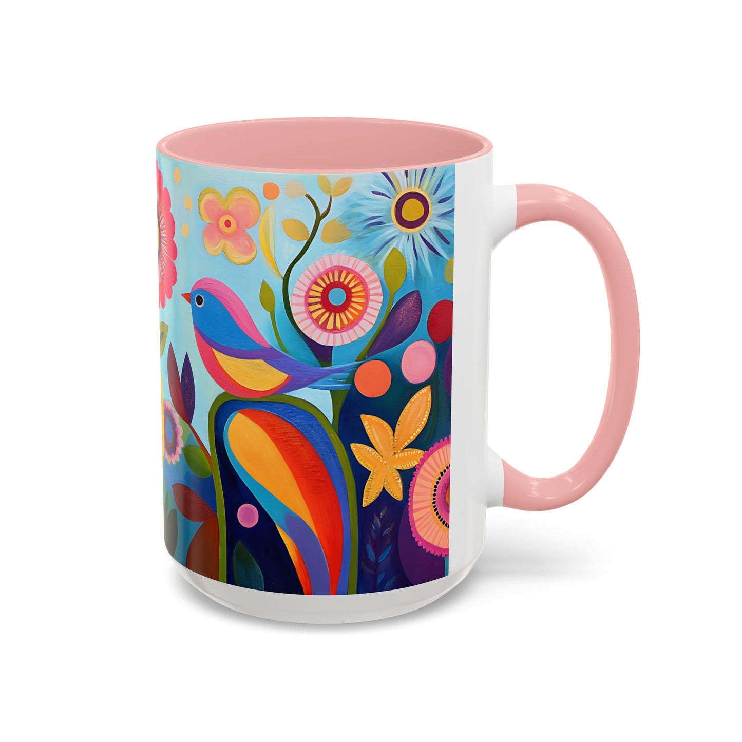 Vibrant Floral Accent Coffee Mug - Perfect for Nature Lovers and Gift Giving - 11914