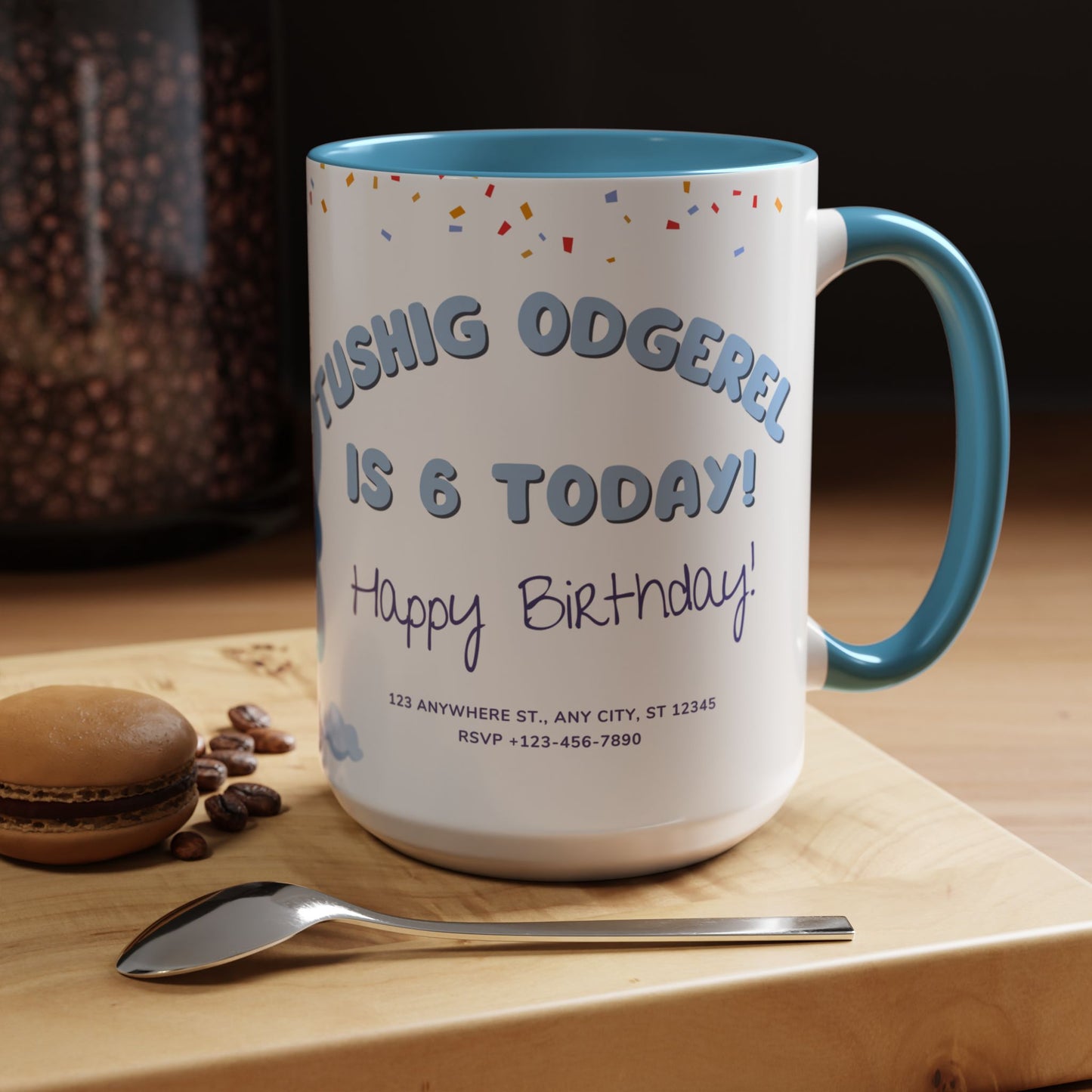 Happy 6th Birthday to A Boy Pilot, Details Customizable - Accent Coffee Mug (11, 15oz) - 11233