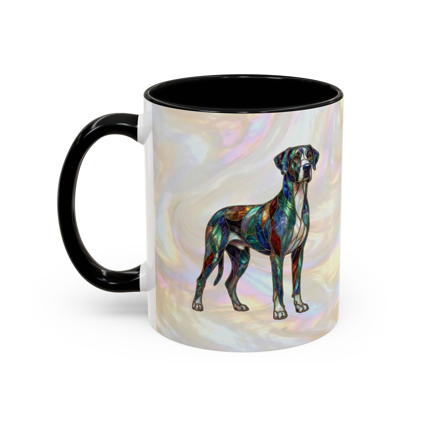 Personalized Great Dane Dog Mug — Stained Glass Design (11/15 oz) - 14550