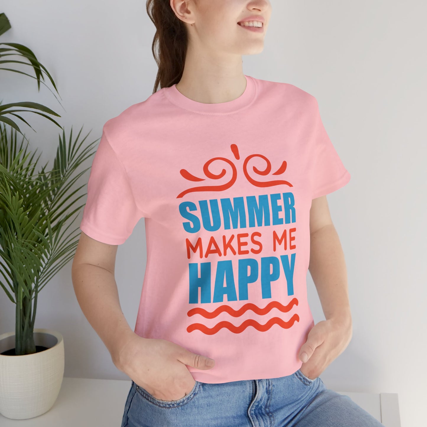 Summer Makes Me Happy - Unisex Jersey Short Sleeve Tee - 13189