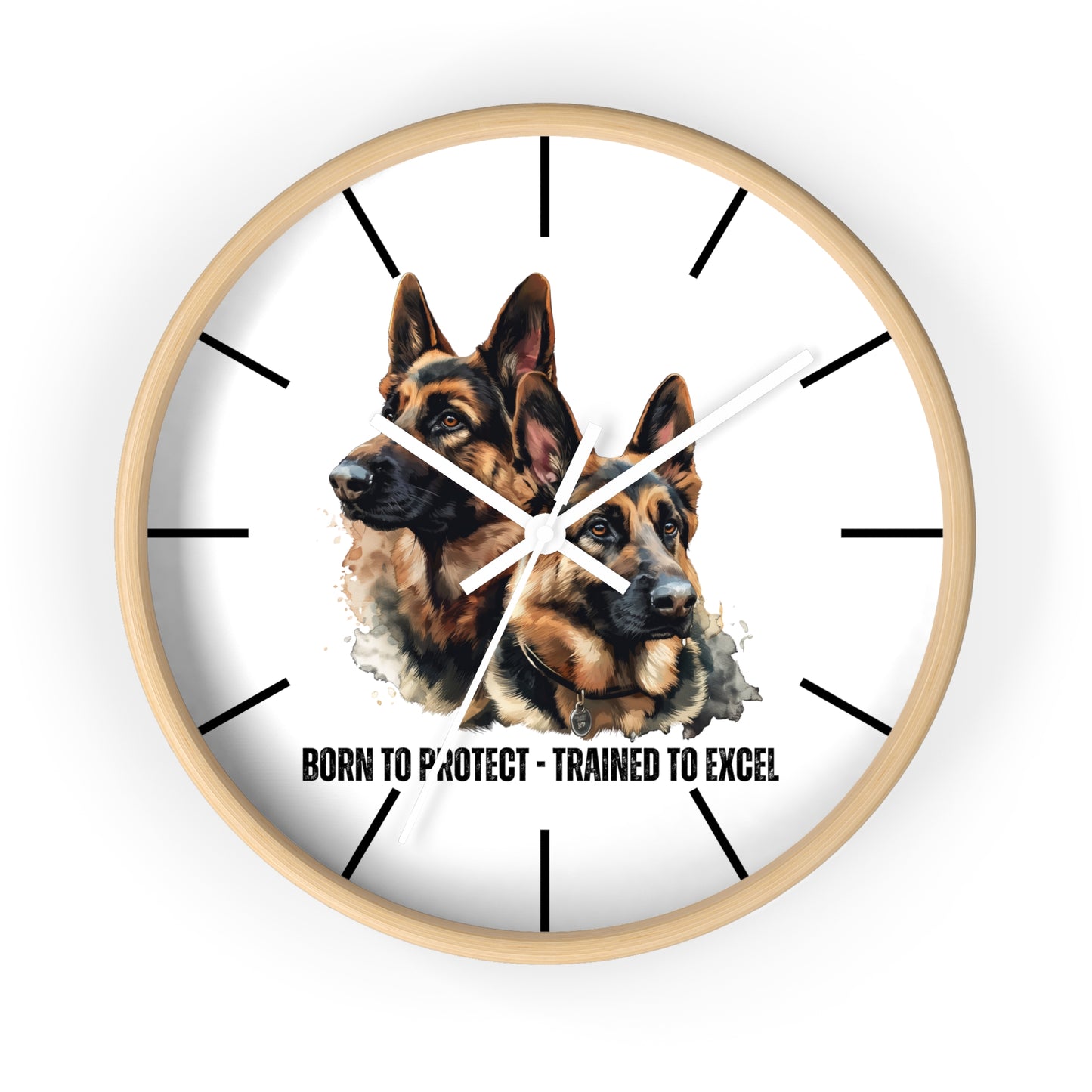 German Shepherds: Born to Protect - Wall Clock - 10513