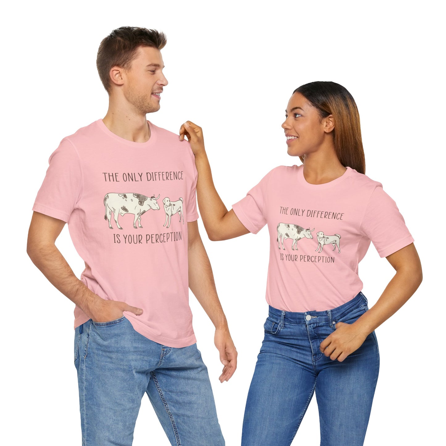 Vegan: Only Difference Is Your Perception - Unisex Jersey Short Sleeve Tee