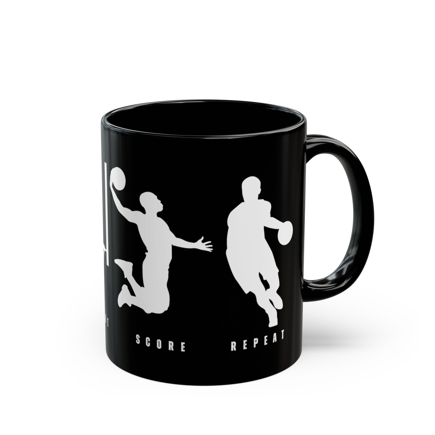 Dribble  Shoot  Score Repeat Mug | Basketball Lovers