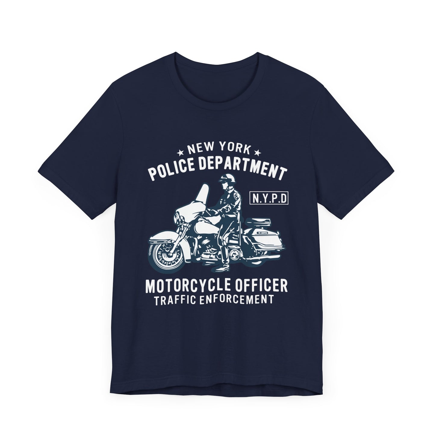 NY Police Department, Motorcycle Officer - Unisex Jersey Short Sleeve Tee - 13252