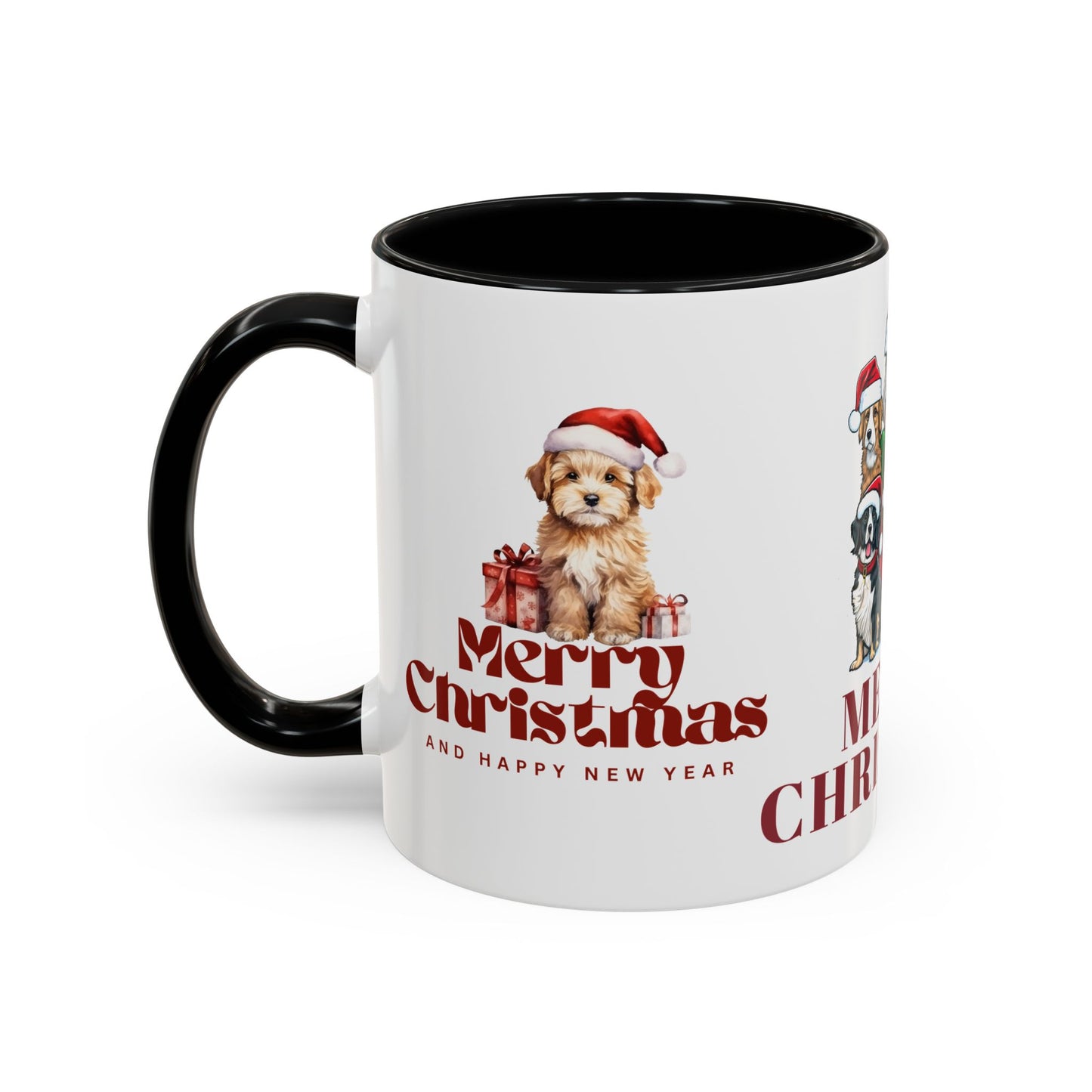 Dogs, Merry Christmas - Accent Coffee Mug (11, 15oz)