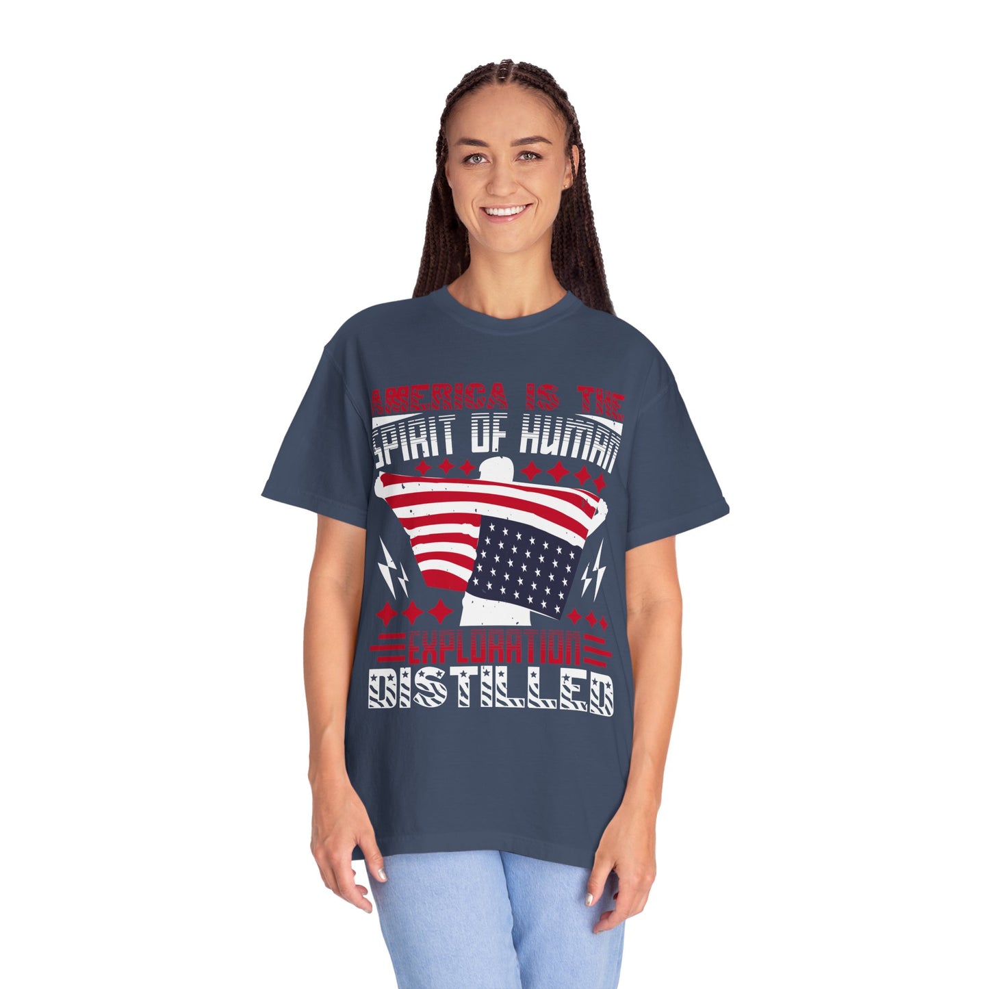 Patriotic Unisex T-Shirt - Spirit of Human Exploration, Independence Day Gift, July 4th Celebration Wear, American Pride Tee - 13792