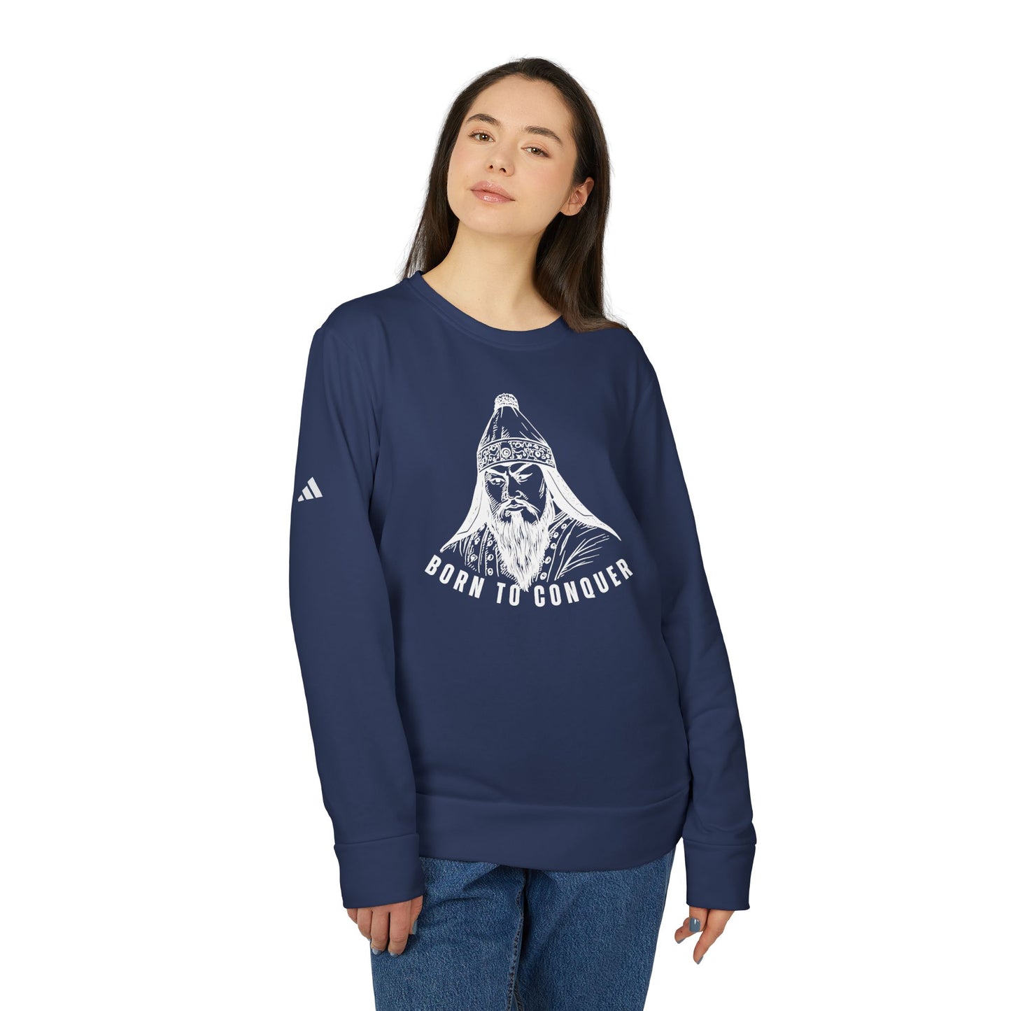 Mongolia: Chinggis Khan, Born To Conquer - Adidas Unisex Fleece Crewneck Sweatshirt - 10740