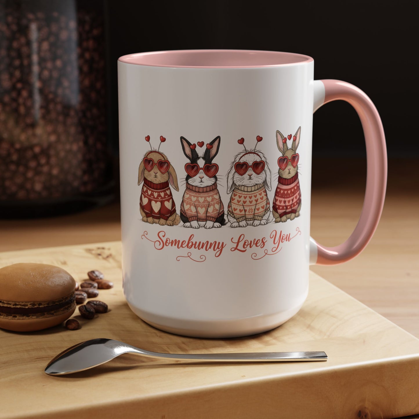 Some Bunny Loves You Mug – Cute Valentine’s Day Bunny Coffee Mug, Funny Romantic Gift for Her or Him (11oz / 15oz) - 14781