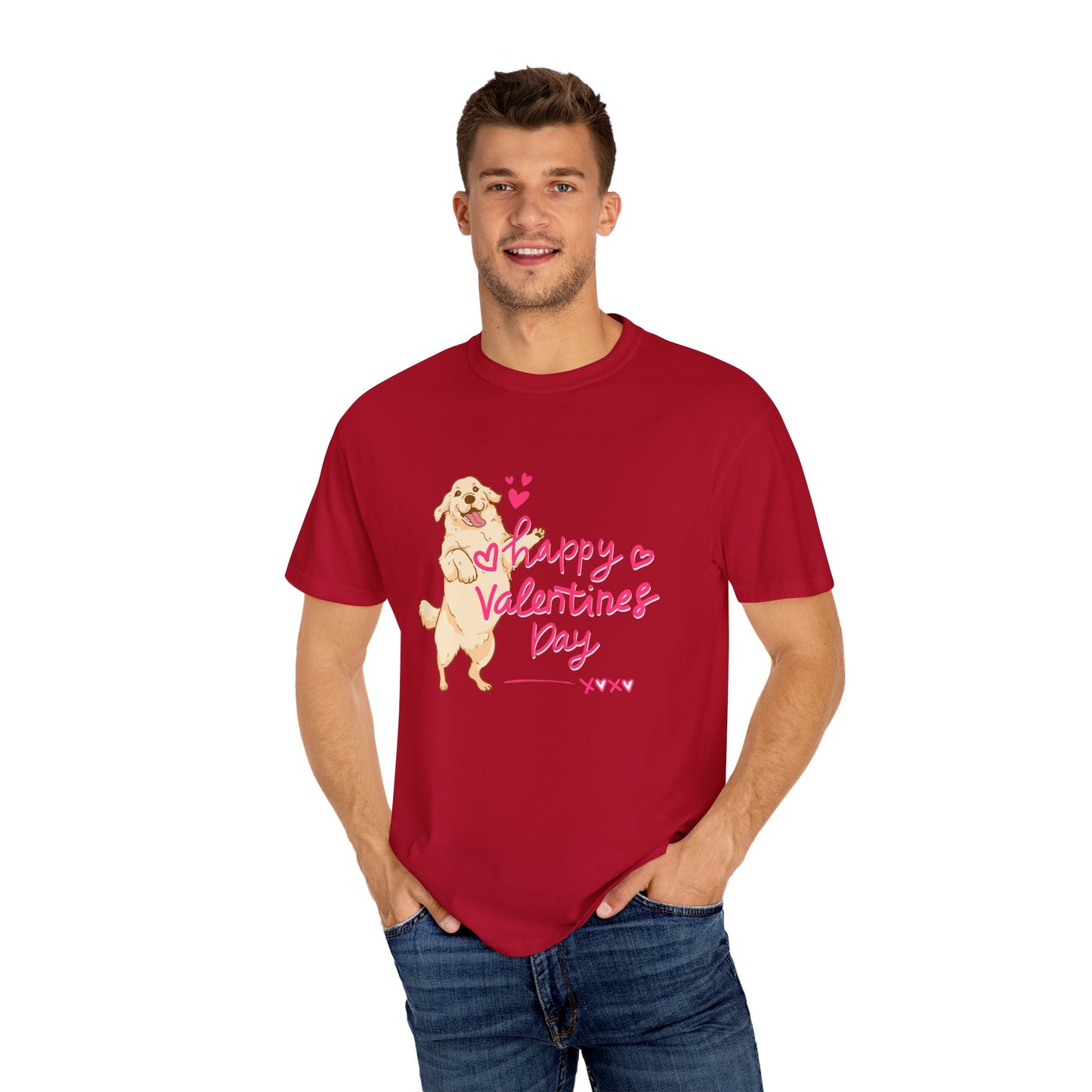 Dog, Happy Valentine's Day, XoXo - Unisex Garment-Dyed T-shirt - 11573