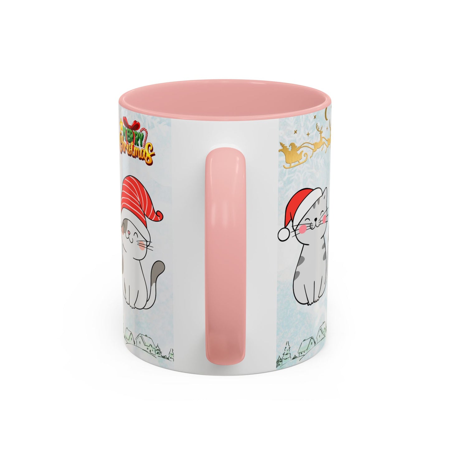 Merry Christmas, Cats - Accent Coffee Mug (11, 15oz)