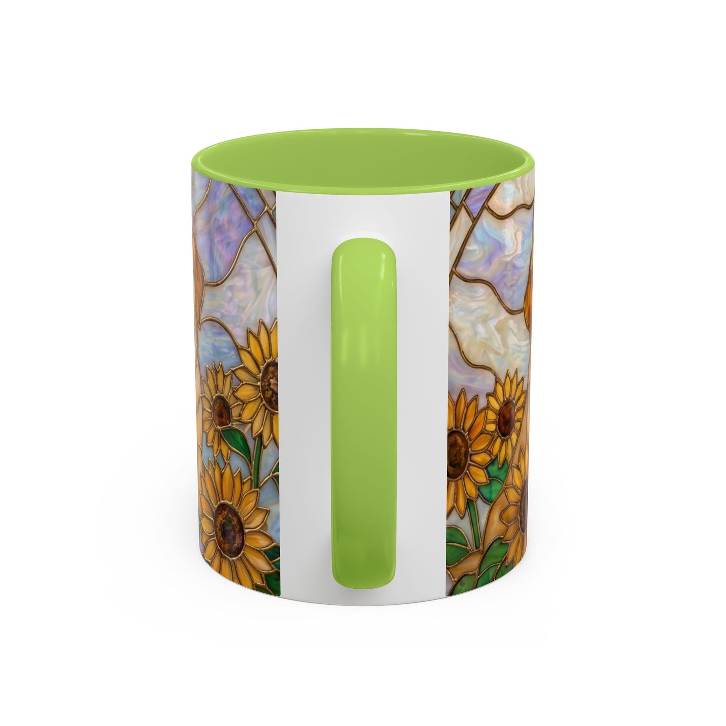 Sunflower Golden Retriever P uppiesAccent Coffee Mug –  Stained Glass Design (11/15 oz) - 14527