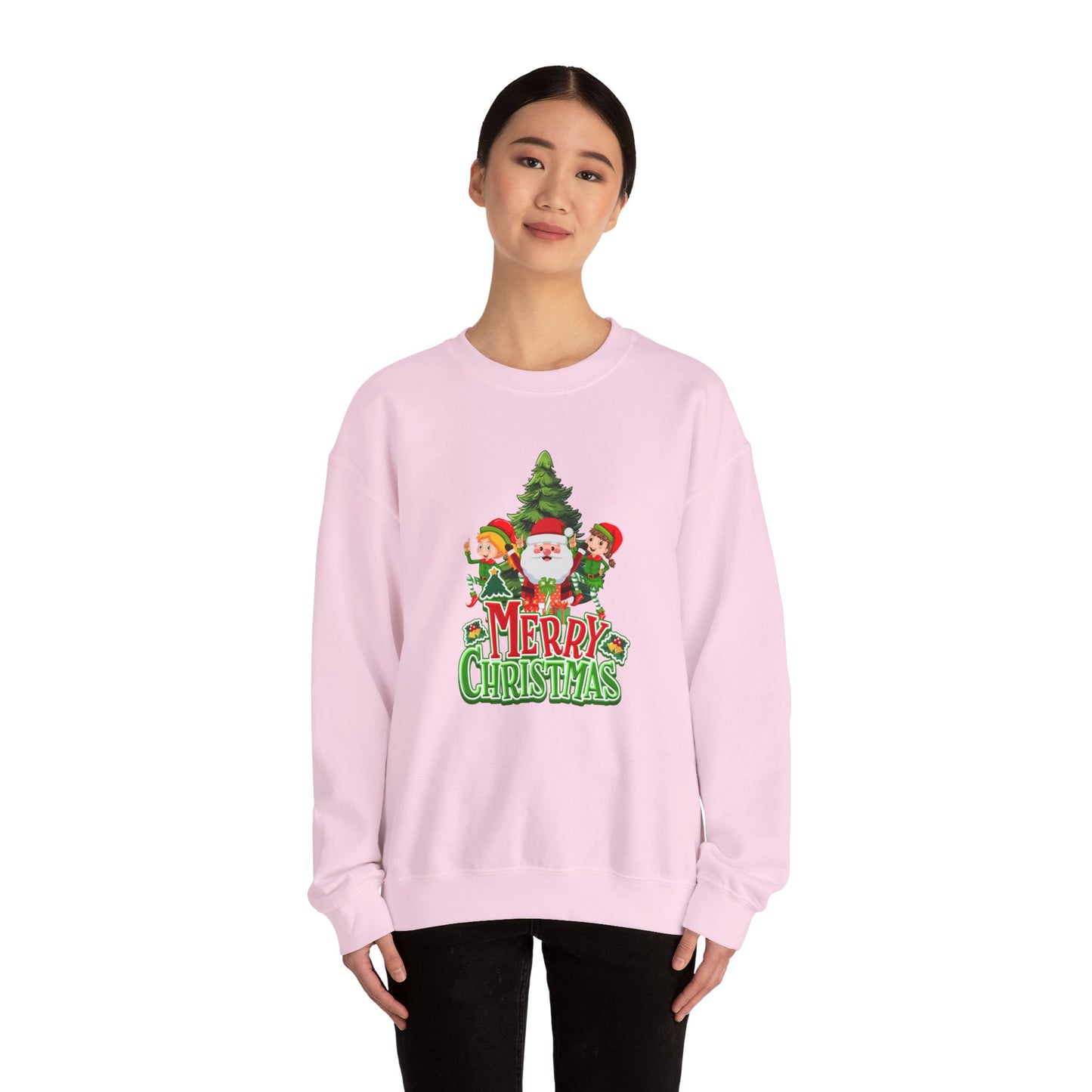 Santa & Elves, Merry Christmas - Unisex Heavy Blend™ Crewneck Sweatshirt - 10545