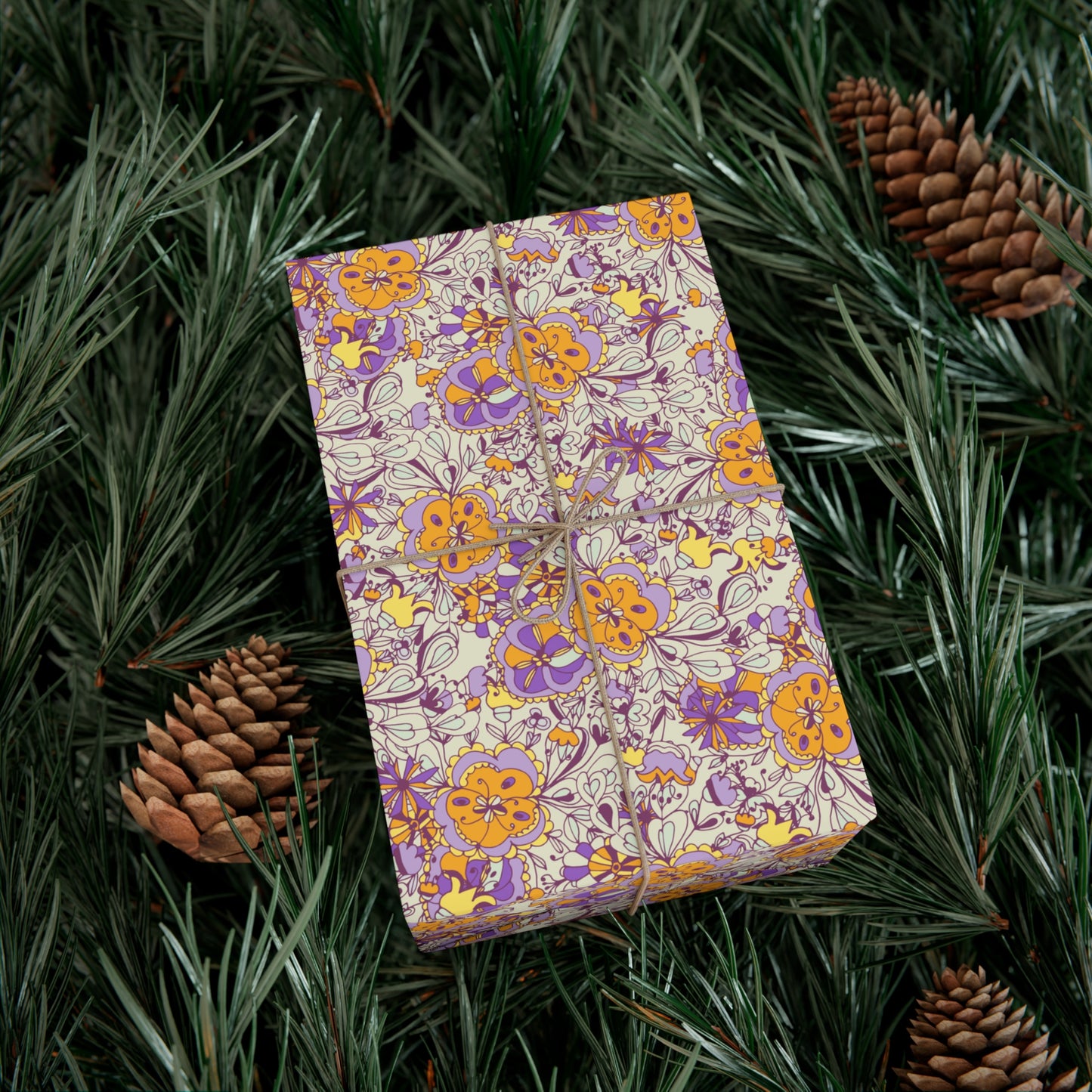 Orange & Purple Flowers - Gift Wrap Papers - 10240