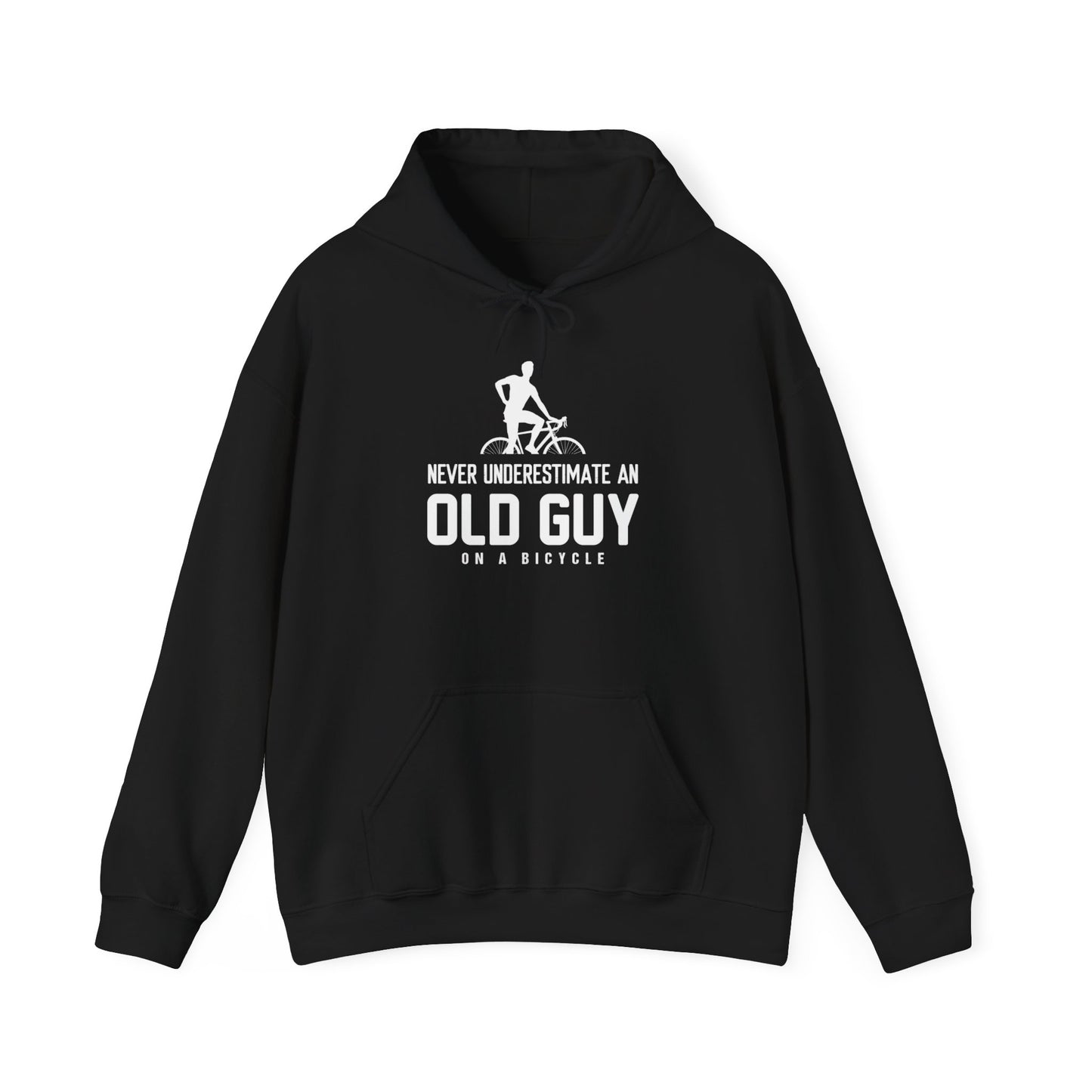 Never Underestimate An Old Guy On A Bicycle - Unisex Heavy Blend™ Hooded Sweatshirt