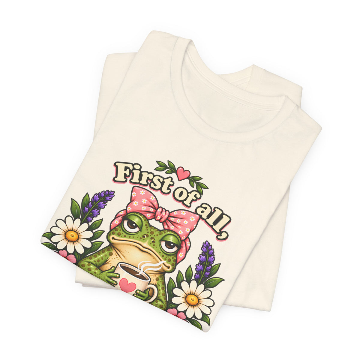 Let Me Bloom in Peace Frog T-Shirt, Cute Floral Coffee Tee - 14500