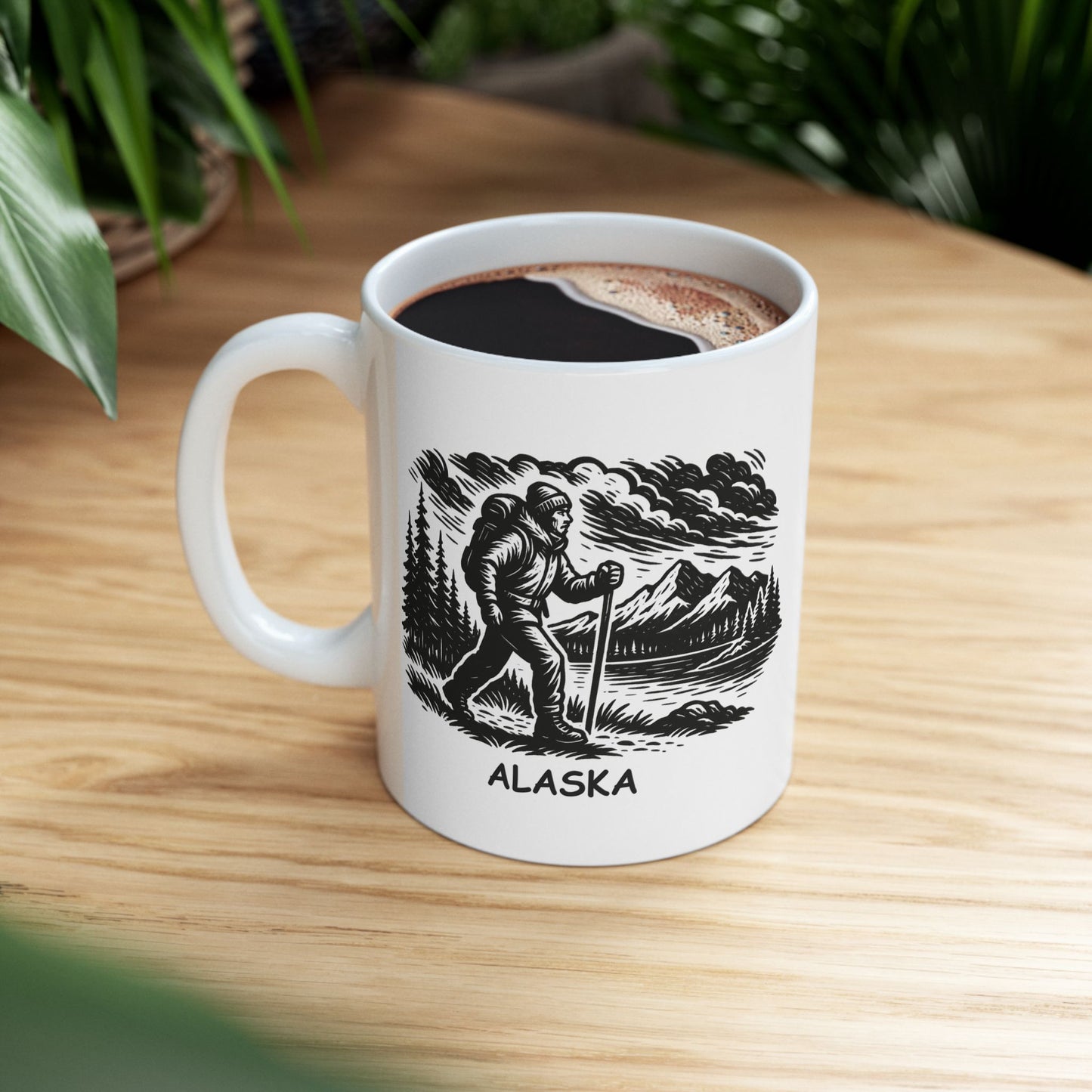 "In Alaska, it’s not ‘going for a walk,’ it’s ‘braving the wilderness.’" Ceramic Mug - 13017