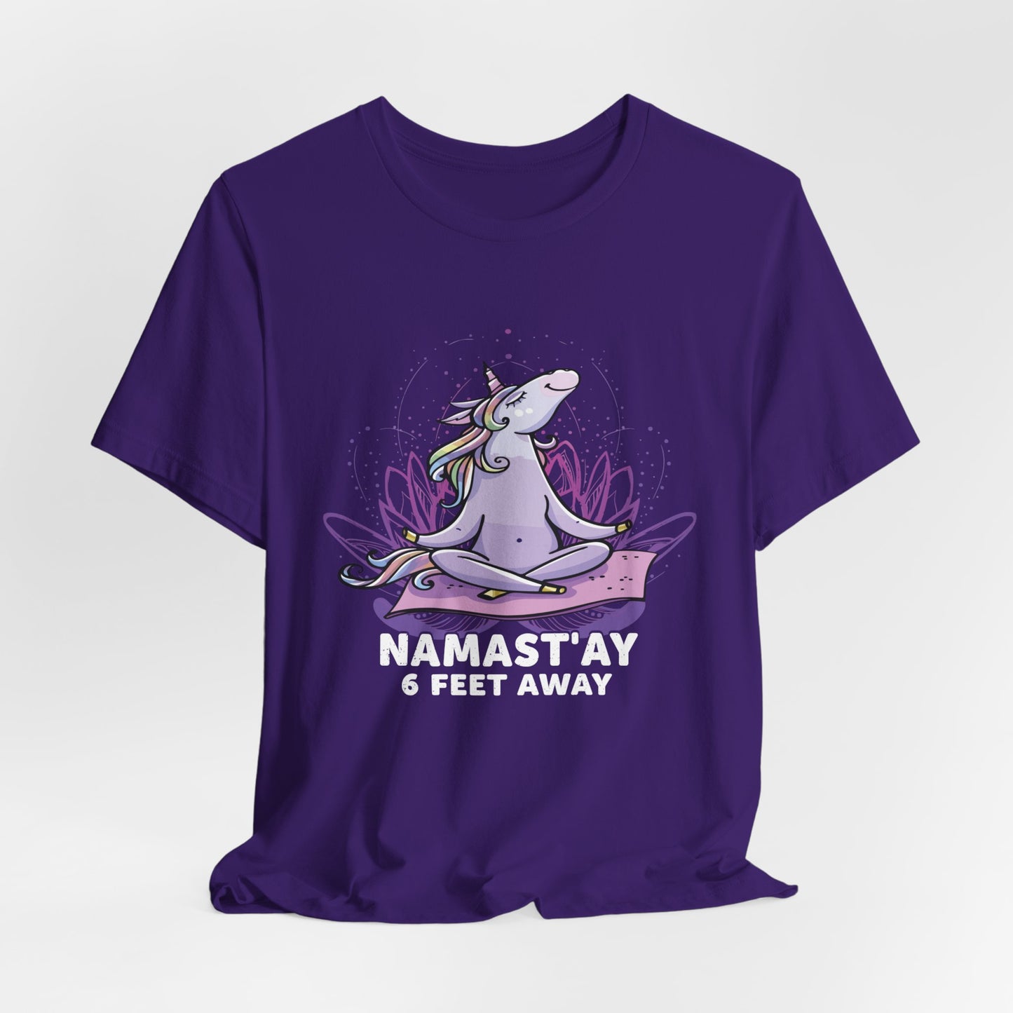 Yoga: Namastay, 6 Feet Away - Unisex Jersey Short Sleeve Tee