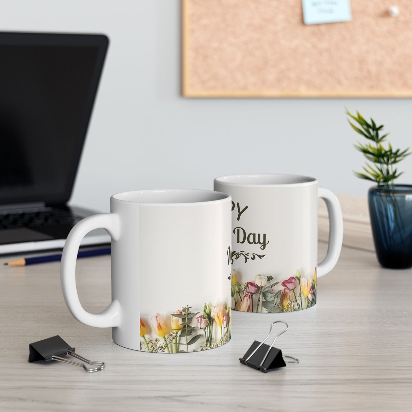 Happy Mother's Day Floral Ceramic Mug (11oz, 15oz) - 11917