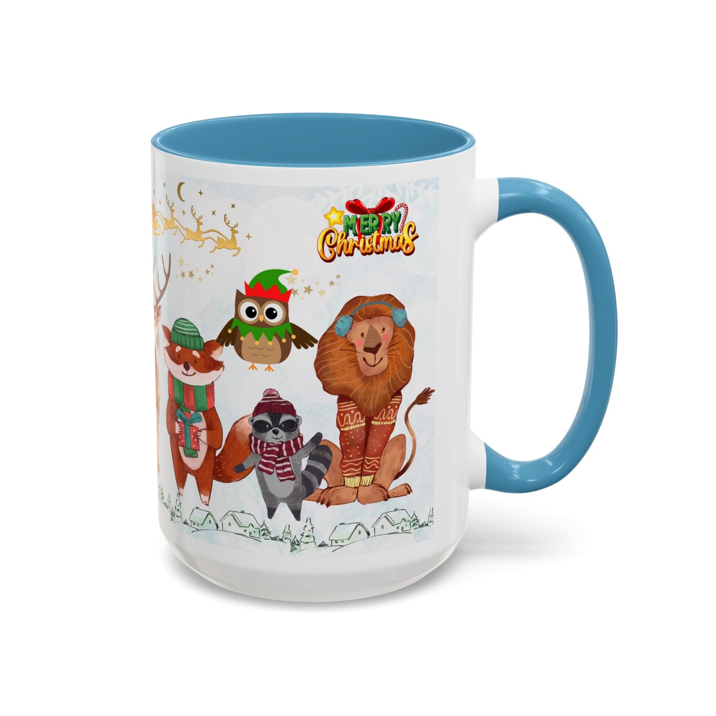 Merry Christmas, Animals - Accent Coffee Mug (11, 15oz)